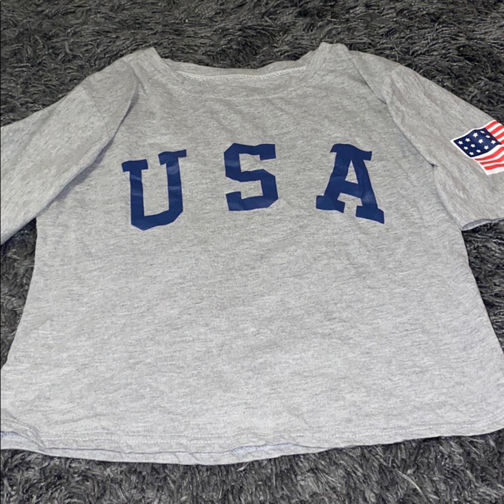 USA Cropped Tee❤️🤍💙